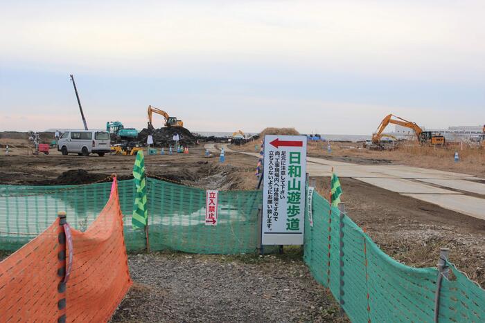 日和山への遊歩道の確保のための作業場