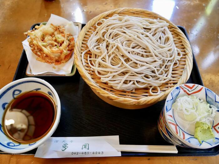 深大寺そばと野菜かき揚げ