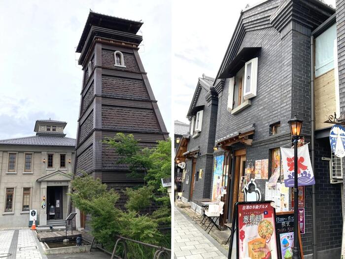 時の鐘（左）が彩る甲州夢小路
