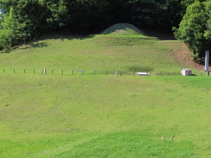 鮮やかな四神図や天文図が発見された円墳・キトラ古墳の全景