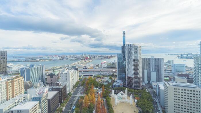 神戸市役所展望ロビーからの景色