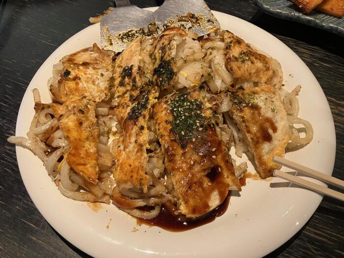うどん入りお好み焼き