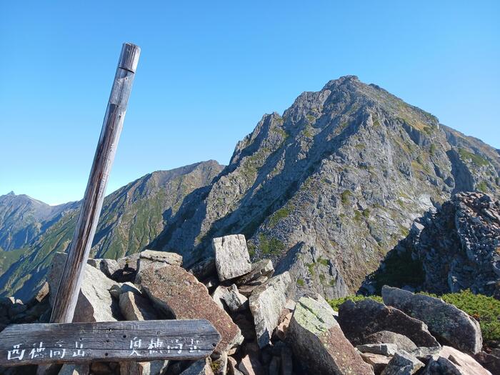 登山中の景色