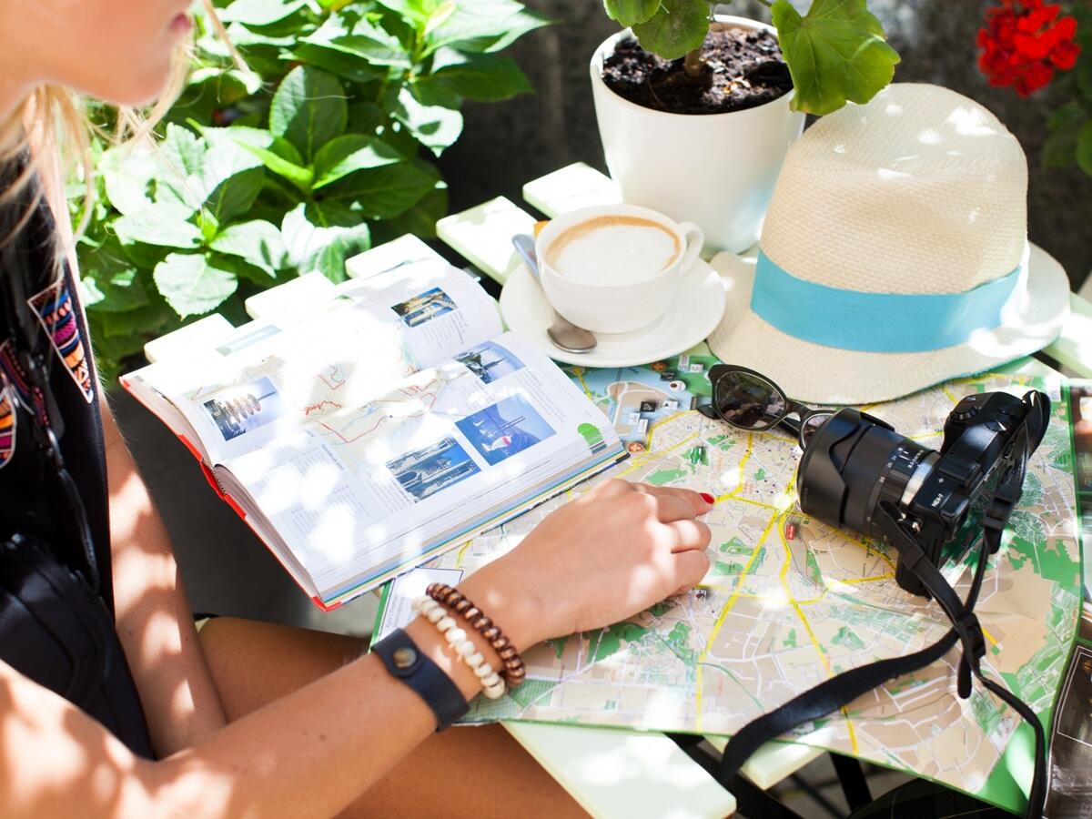 地図で旅行先を選ぶところ